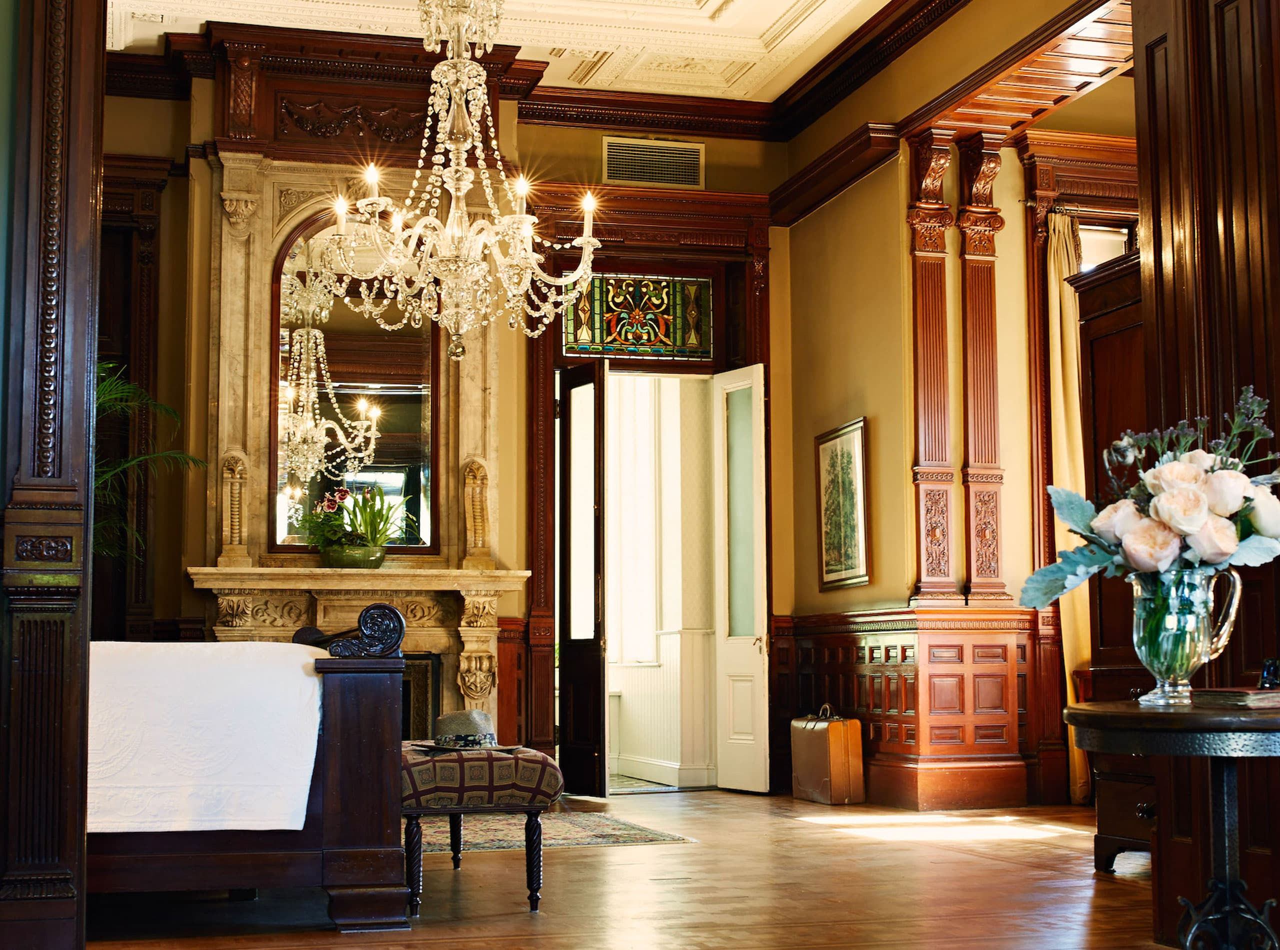 Wentworth Mansion grand suite with ornate historic detailing