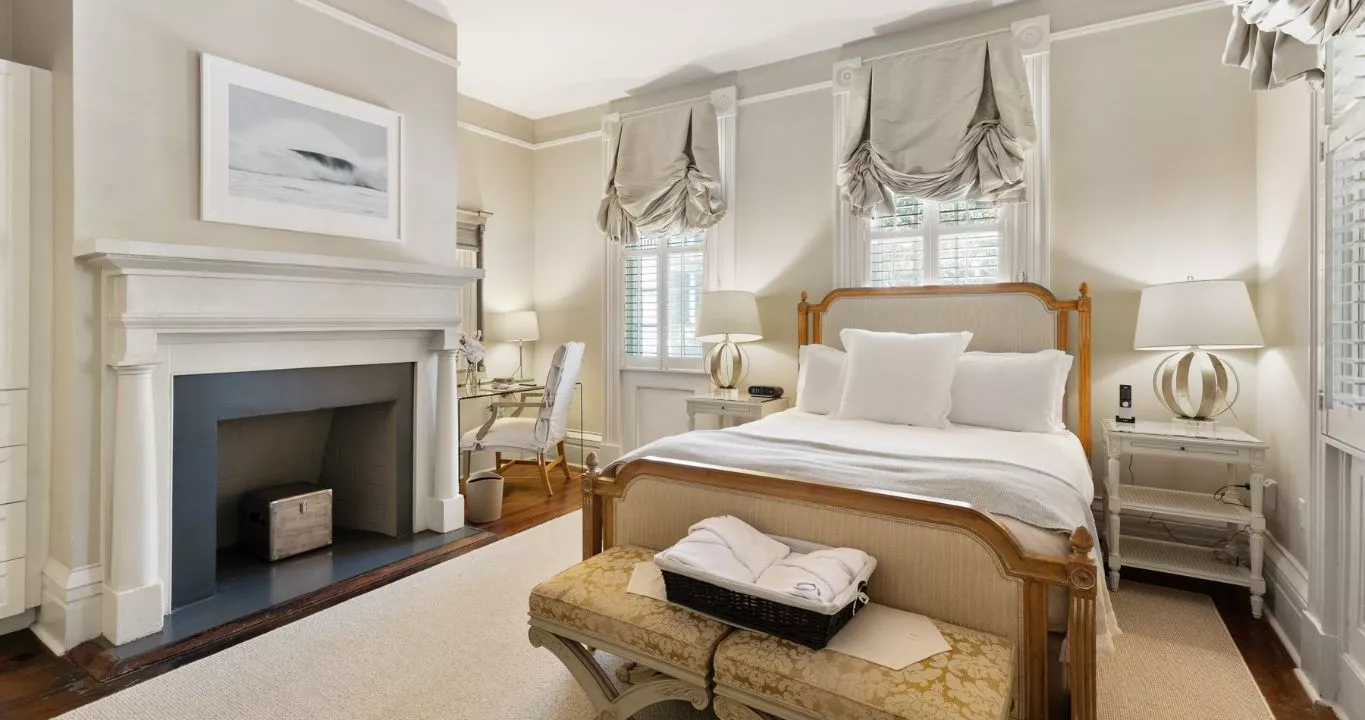 Zero George veranda room with soft historic detailing